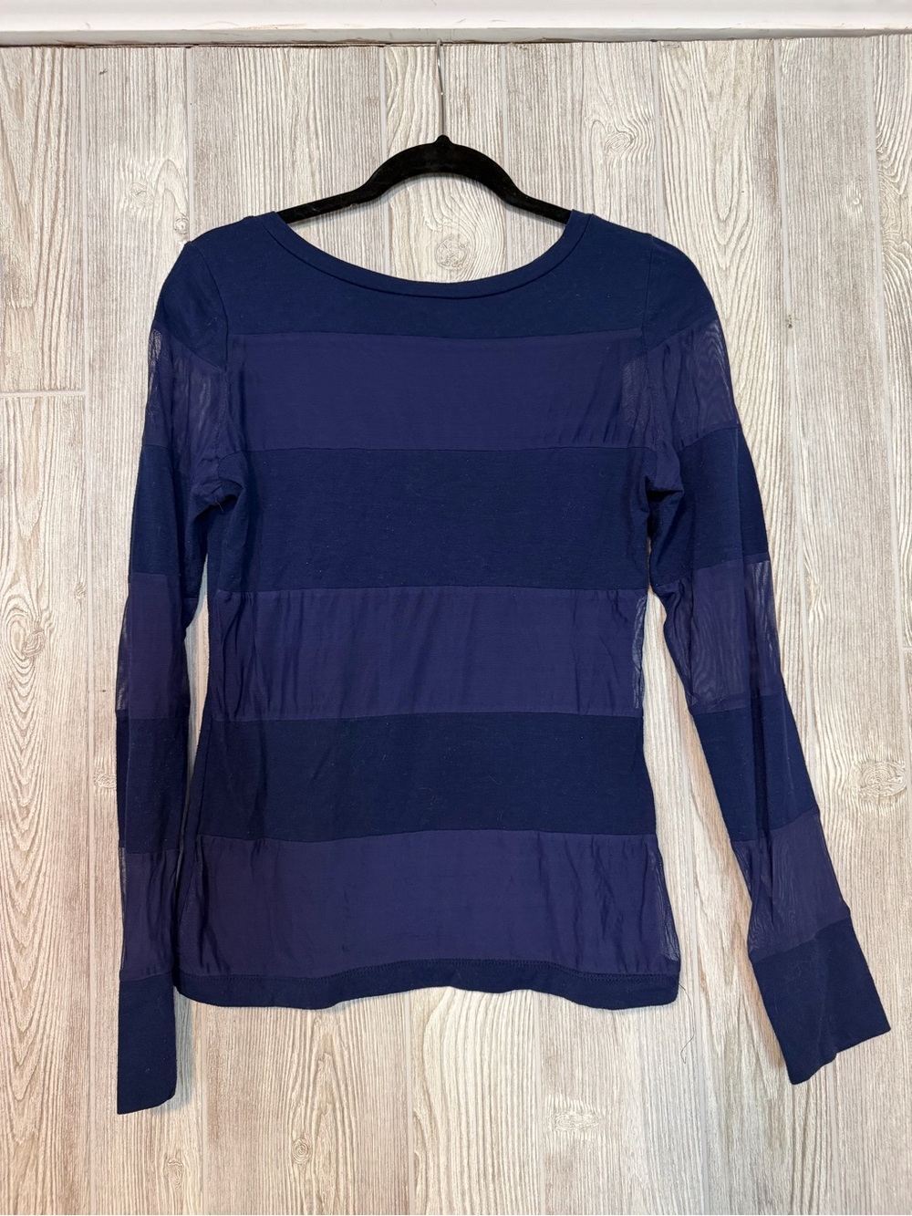 Anatomie Navy Long-Sleeve Shirt with Mesh inserts